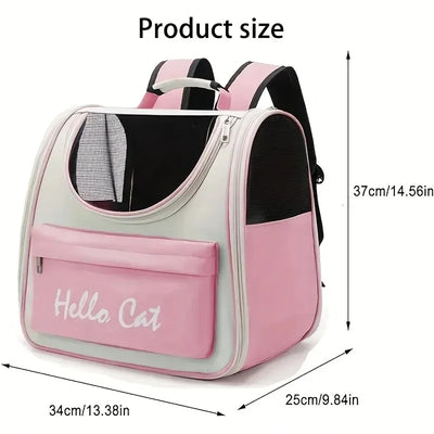Large Capacity Collapsible Pet Backpack Carrier, Breathable Mesh Vent Travel Bag with Secure Zipper for Cats and Small Dogs