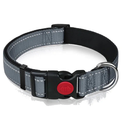 Adjustable Nylon Dog Collar Reflective Pet Traction Collar Quick Release Buckle with Safety Lock  Lining Soft Pet Supplies