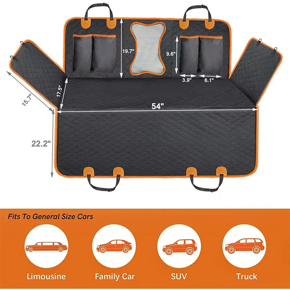 Dog Car Seat Cover Waterproof Pet Dog Carriers Travel Mat Hammock For Small Medium Large Dogs Car Rear Back Seat Safety Pad
