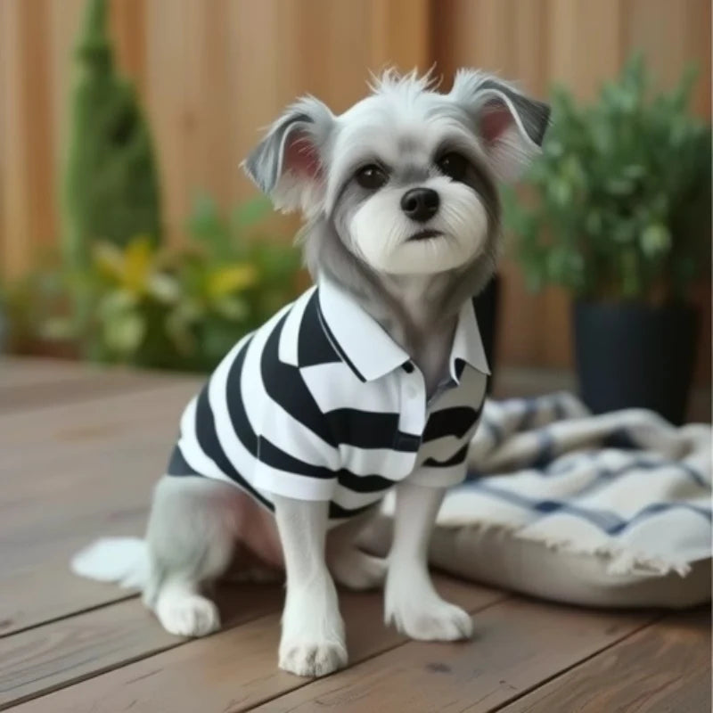 Pet Dog Polo Shirt Dog Clothes Summer Casual Clothing for Small Large Dogs Cats T-Shirt Chihuahua Pug Costumes Yorkshire Shirts PawPrint Treasures
