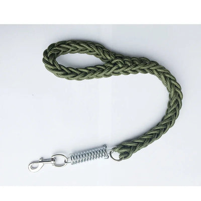 Short Explosion-proof Dog Leash Shock Absorb Spring Stainless Steel Nylon Braided Lead Pet Rope for Large Dogs Walking Training