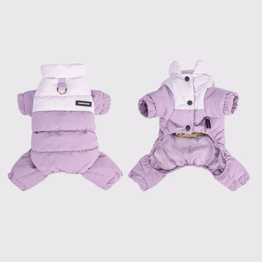 Winter Warmth Cotton Clothing for Pet Thickened Jumpsuit Coat Graphene Windproof Waterproof Pullable Dog Clothes PawPrint Treasures