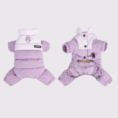 Winter Warmth Cotton Clothing for Pet Thickened Jumpsuit Coat Graphene Windproof Waterproof Pullable Dog Clothes PawPrint Treasures